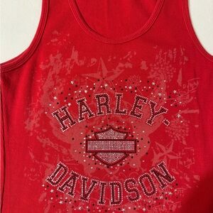 Harley-Davidson Red Kids Tank Top with Rhinestone Logo